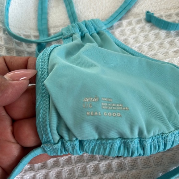 Aerie Teal Triangle Bikini Top - Picture 3 of 5